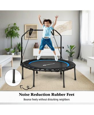 40 Inch Foldable Fitness Rebounder with Resistance Bands Adjustable Home