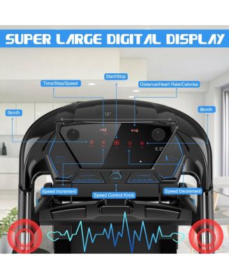 2.25HP Folding Treadmill with Bluetooth Speaker-Black