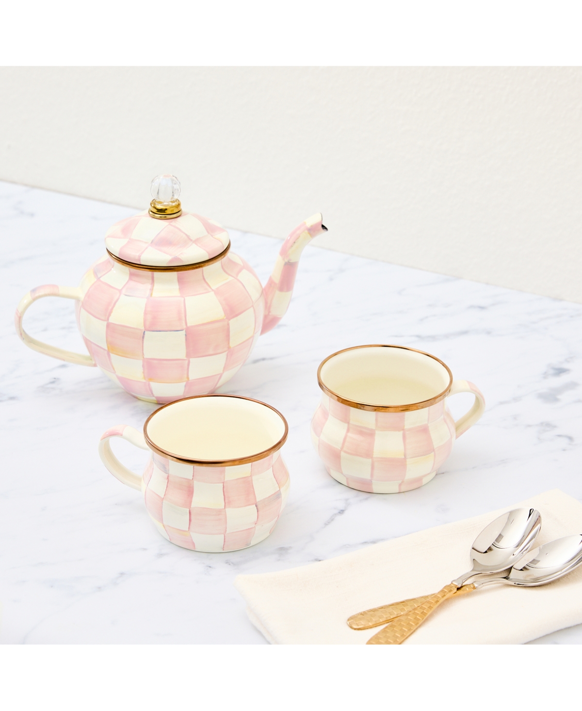 Mackenzie-childs Rosy Check 4-cup Teapot In No Color