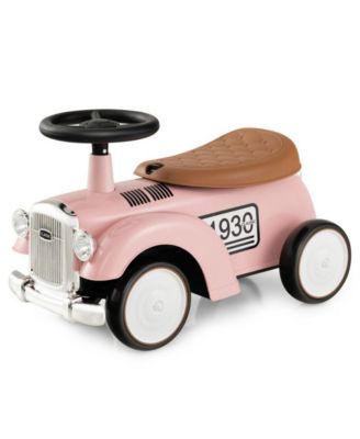 Kids Sit-to-Stand Vehicle with Working Steering Wheel and Under-Seat Storage, Toddler Push Ride-On Car Toy