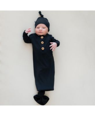 Baby Girls Knotted Gown with Hat Set