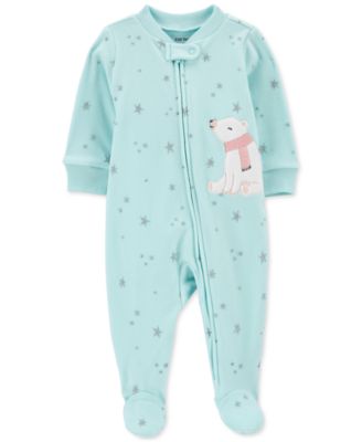 Carter's - Baby Girls Polar Bear Fleece Zip-Up Footie One-Piece
