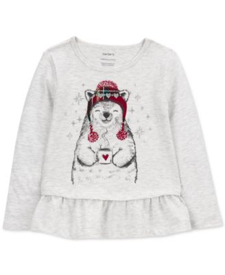 Carter's - Toddler Girls Polar Bear Graphic Peplum Top