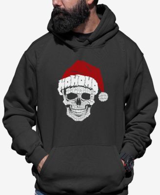 Men's Santa Skull Word Art Hooded Sweatshirt