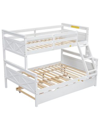 Streamdale Twin/Full Bunk Bed, Trundle, Safety Rails, Gray
