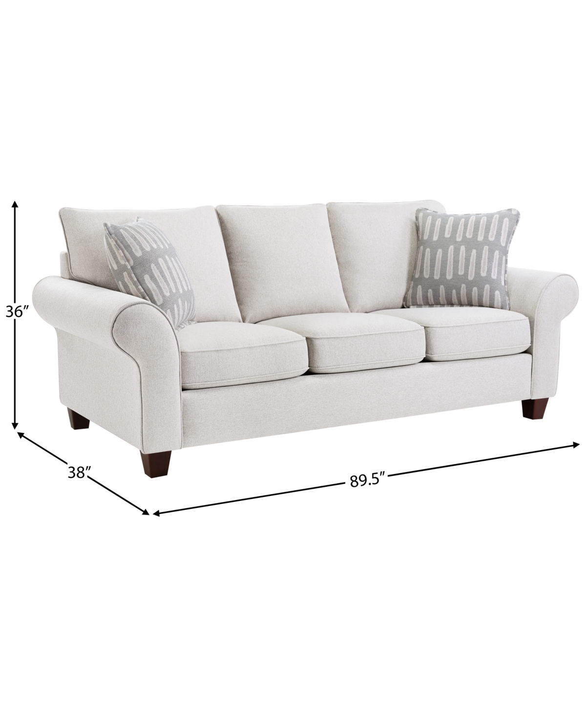 Macy's Saeville 90" Fabric Sofa, Created For  In Pearl