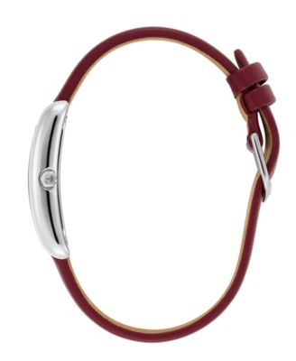 Olivia Burton Women's Cranberry Leather Strap Watch 23mm