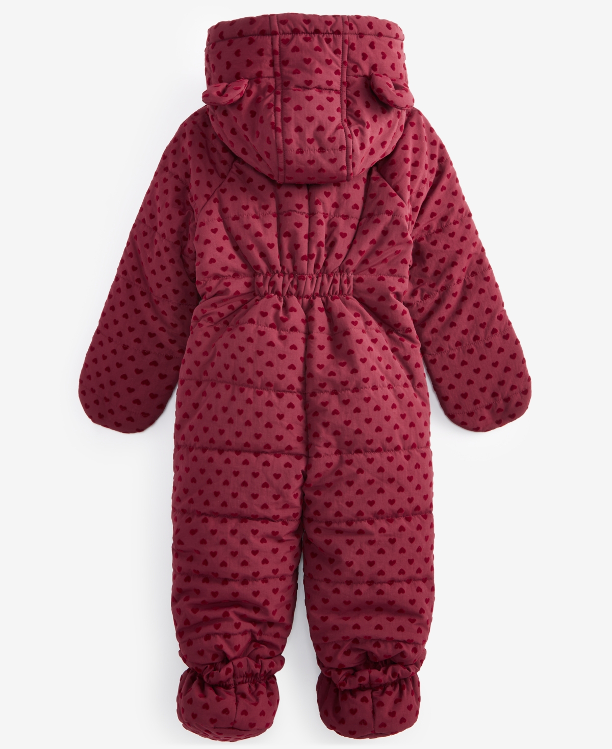 First Impressions Baby Girls and Boys Hooded Flocked Hearts Footed Snowsuit, Created for Macy's