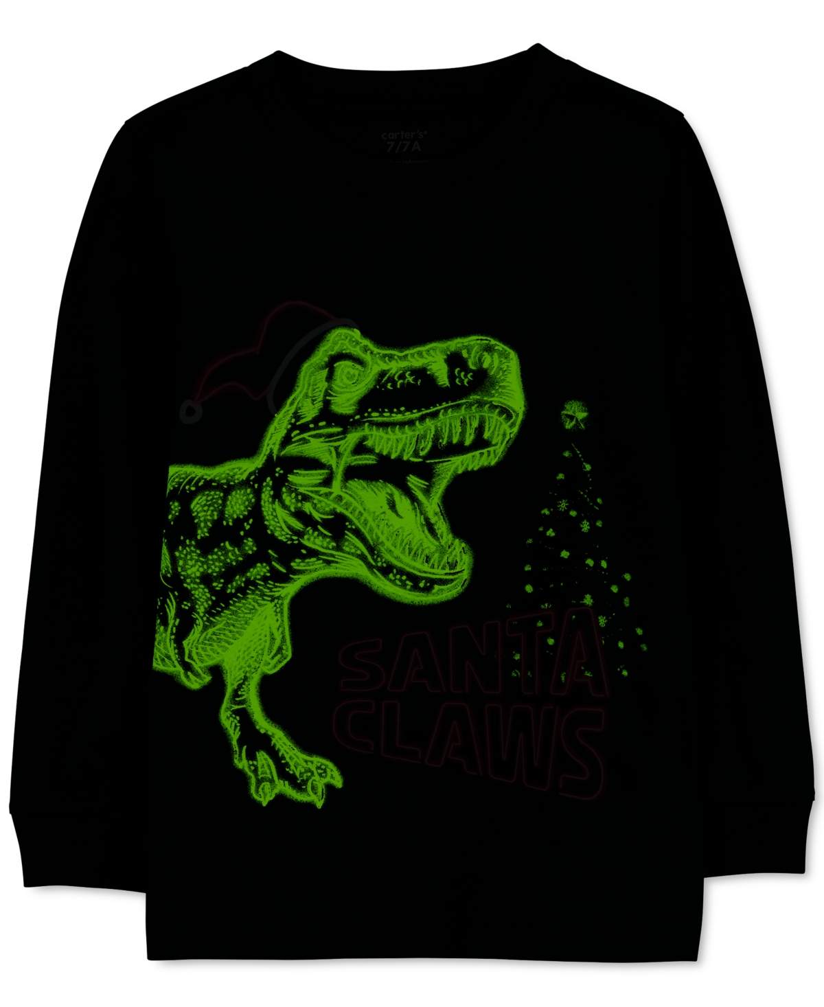 Carter's Little & Big Boys Santa Claws Glow in The Dark Long-Sleeve T-Shirt