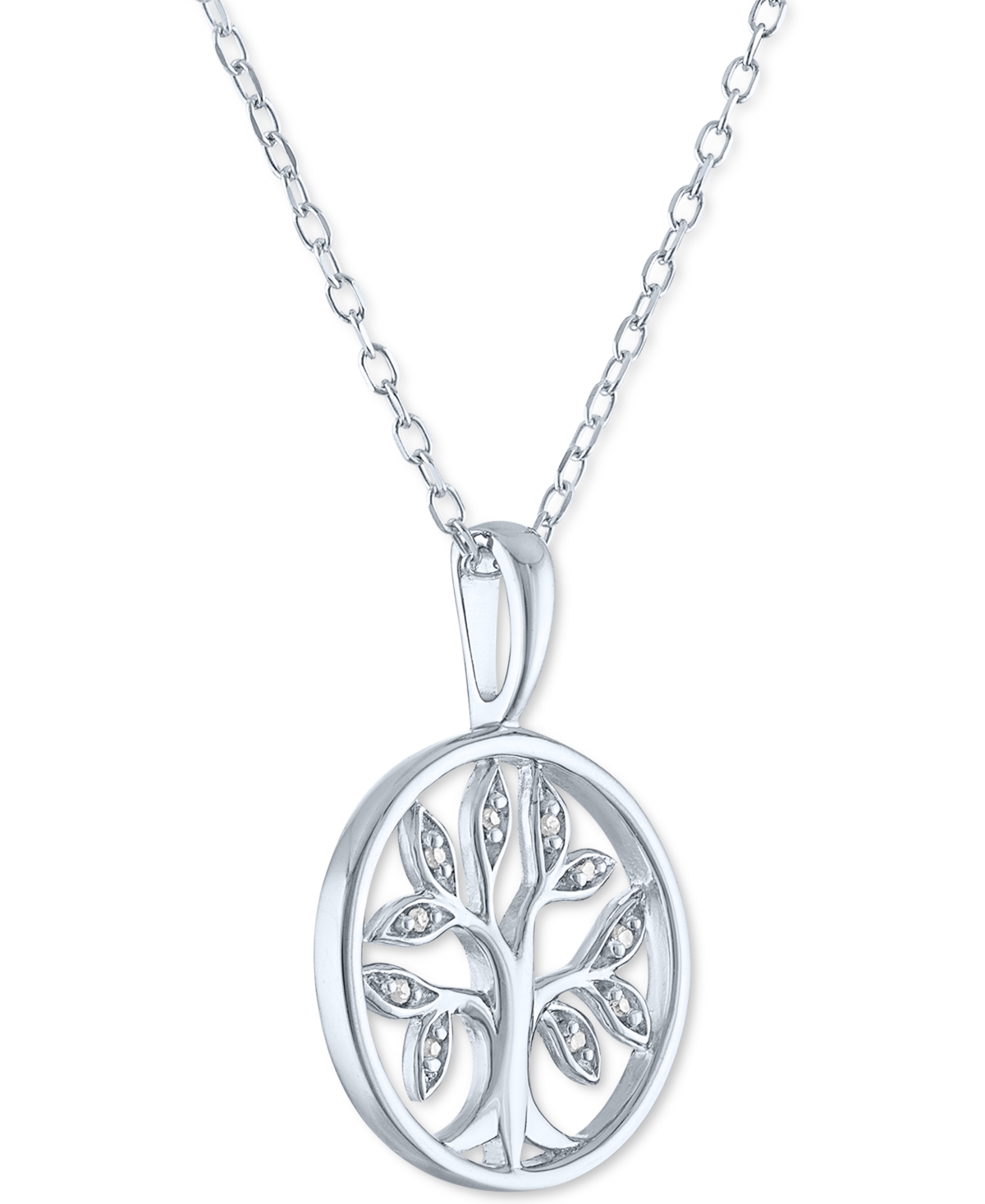 Diamond Accent Tree Pendant Necklace  16