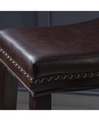 Saddle Counter Stool with Nailhead Trim (Set of 2)