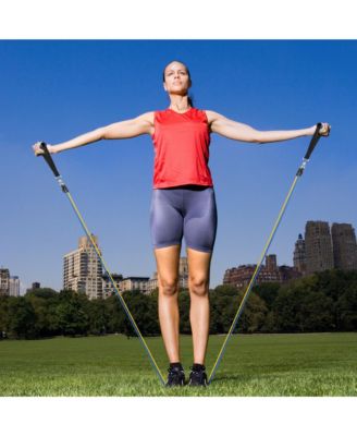 5 Tubes Resistance Bands Set Exercise Workout Stackable 100Lbs Ankle Strap Home