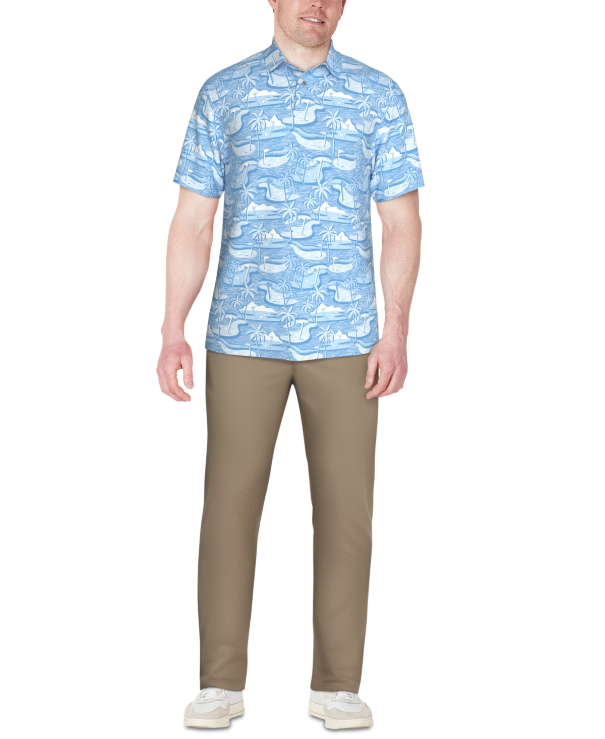 Pga Tour Men's Island Graphic Polo Shirt
