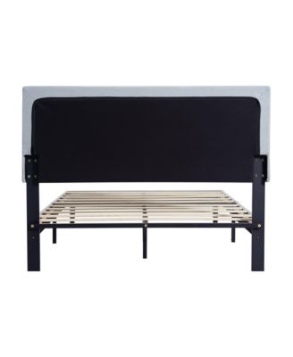 Modern Upholstered Platform Bed Frame with Tufted Headboard