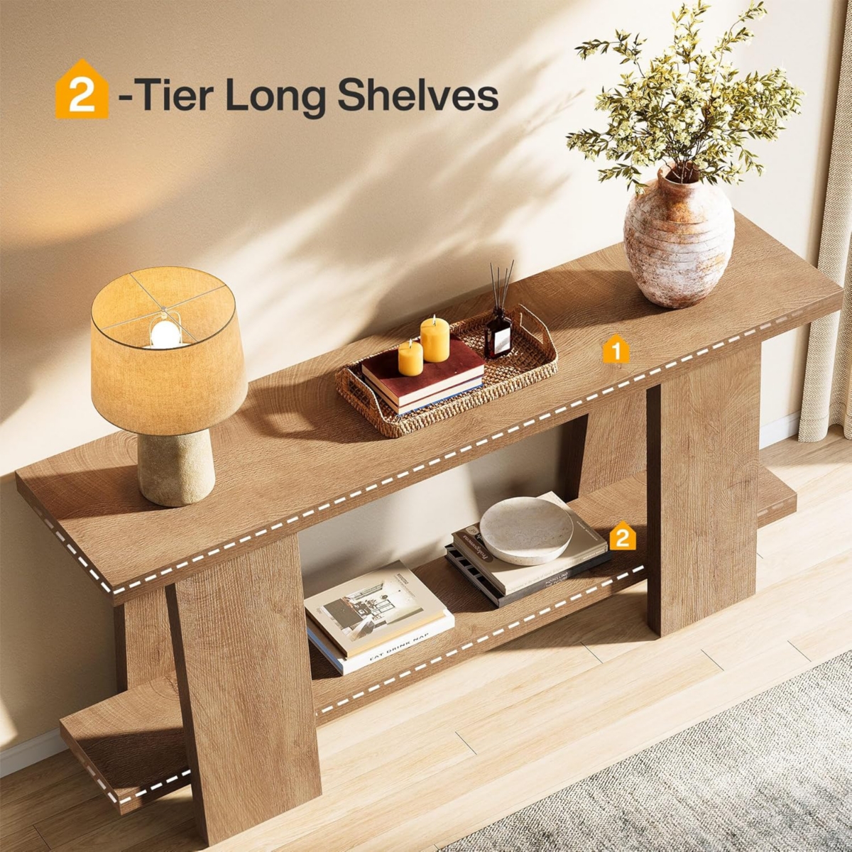 Tribesigns Gold Console Table, 41" Modern Entry Table with White Faux Marble Top, Geometric Metal Base, Narrow Long Sofa Table Behind Couch Accent Tab