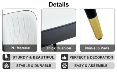 Marble Table and Chair Set: Gold Legs, Plush Chairs