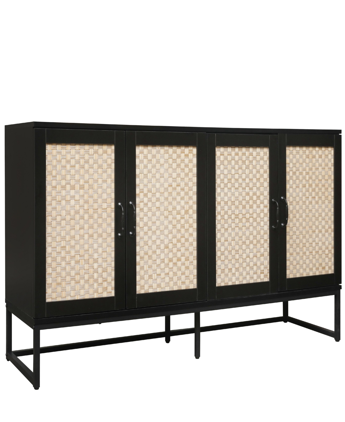 Streamdale Furniture Rattan 4-Door Sideboard Cabinet for Living & Dining Rooms