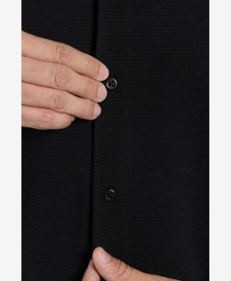 Men's Camp Collar Short Sleeve Textured Button-Up Shirt