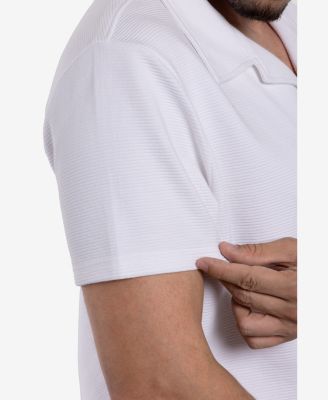 Men's Camp Collar Short Sleeve Textured Button-Up Shirt