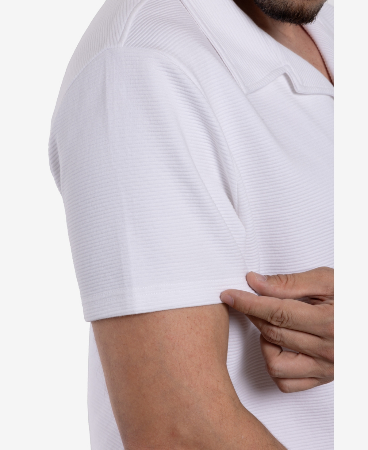 Spring + Mercer Men's Camp Collar Short Sleeve Textured Button-Up Shirt