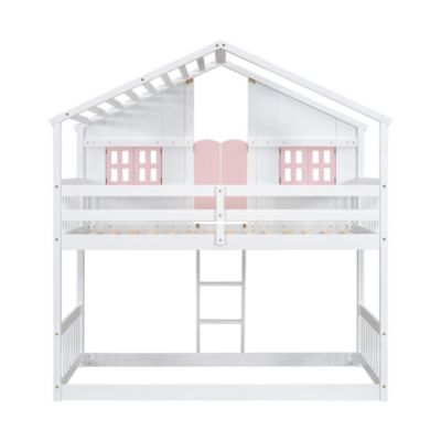 Streamdale Twin Loft House Bunk Bed with Roof and Accessories