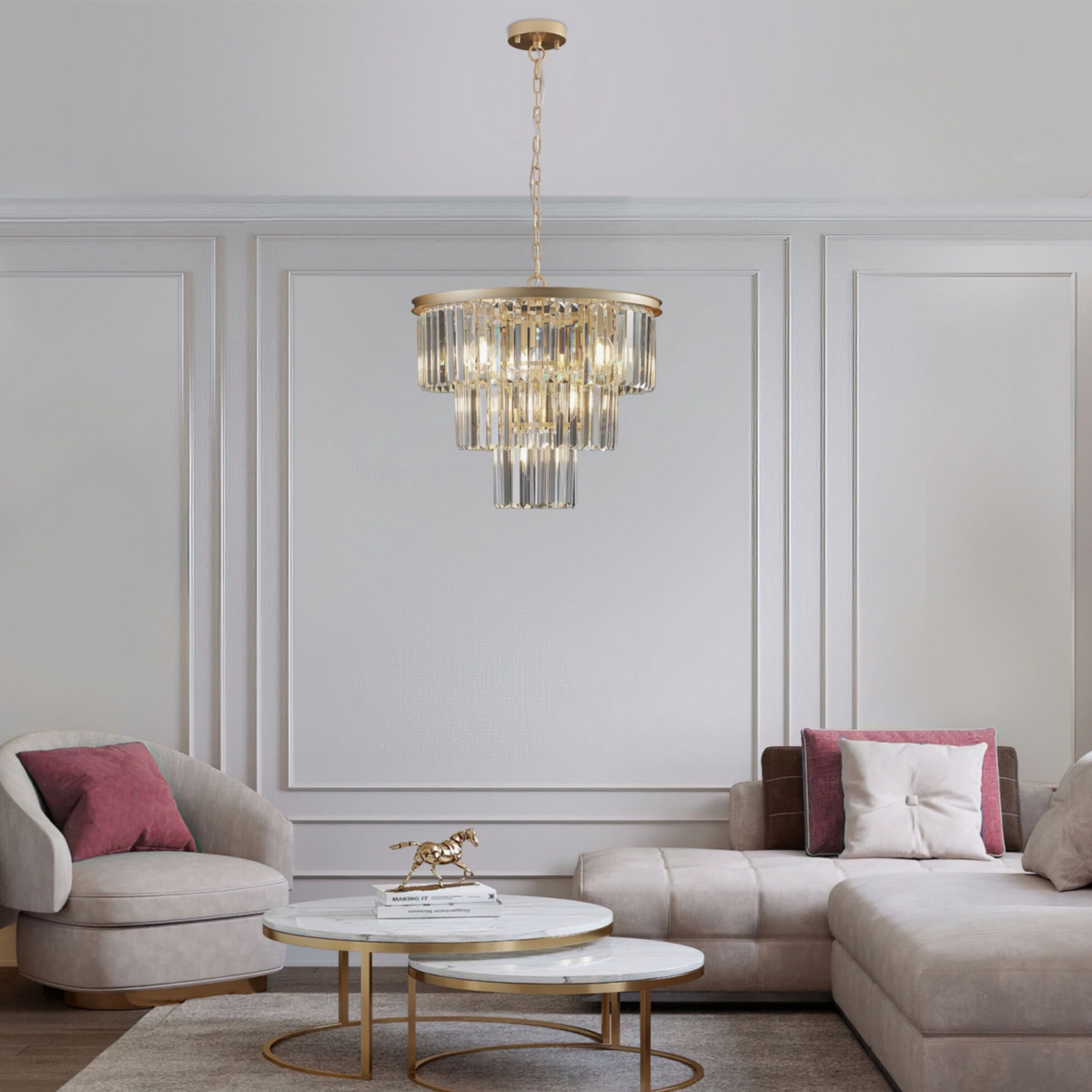 Streamdale Gold Luxury Crystal Chandelier Modern Chandeliers Lights