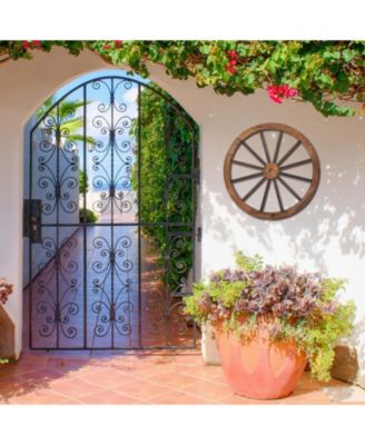 Set of 4 Decorative Wooden Wagon Wheels 30 Inch Vintage Wagon Wheel Wall Decor