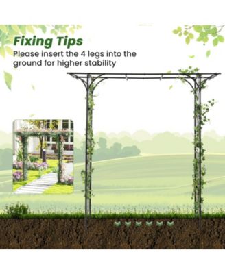 81 Inch Garden Arbor Metal Archway for Climbing Plants-Black