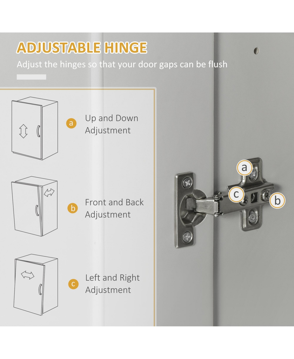 Streamdale Furniture Modern Pantry Cabinet with Doors, Drawer, Adjustable Shelves,- Grey