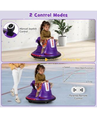 6V Bumper Car for Kids Toddlers Electric Ride On Car Vehicle with 360° Spin-Red