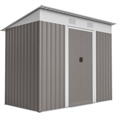 8' x 4' Metal Outdoor Garden Storage Shed w/ Vents,