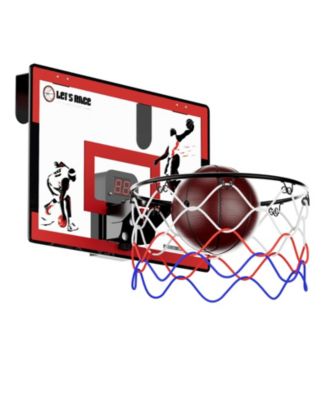 Slam Dunk Mini Indoor Basketball Hoop Set with 2 Balls - Foldable Over-The-Door Game for Wall, Bedroom, or Office.
