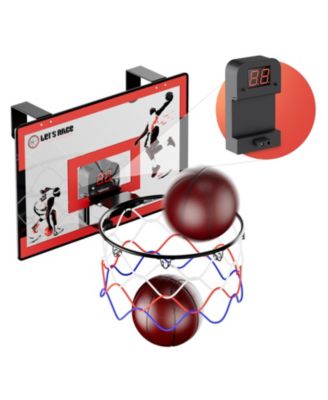 Slam Dunk Mini Indoor Basketball Hoop Set with 2 Balls - Foldable Over-The-Door Game for Wall, Bedroom, or Office.