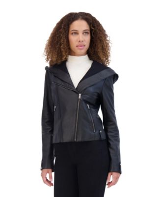 Andrew Marc Marc New York Black soft leather moto jacket full order zip designer