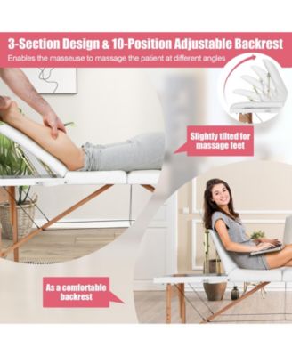 3 Fold Portable Adjustable Massage Table with Carry Case