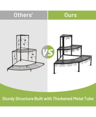 3-Tier Corner Metal Flower Ladder Plant Stand