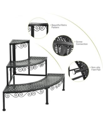 3-Tier Corner Metal Flower Ladder Plant Stand