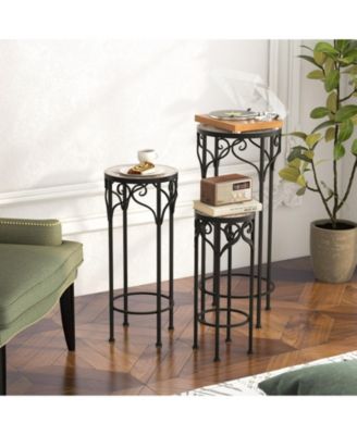 Decorative Flower Display Holder with Ceramic Top for Patio