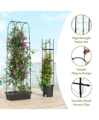 2 Pack Garden Planters with Trellis Cucumber Trellis Tomato Cage