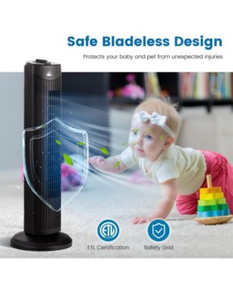 Fantask 35W 28 Inch Quiet Bladeless Oscillating Tower Fan