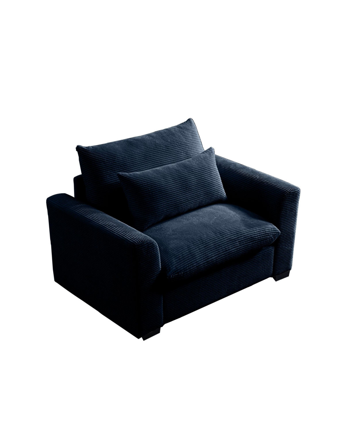 Streamdale FurnitureCorduroy Deep Seat Sofa Chair with Pillow - Blue