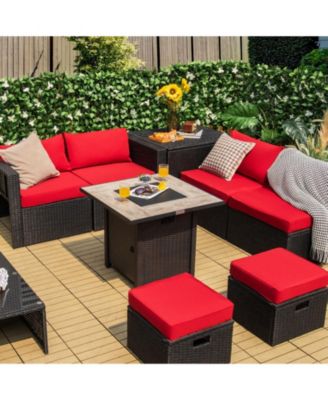 30 Inch Square Propane Gas Fire Pit Table Ceramic Tabletop