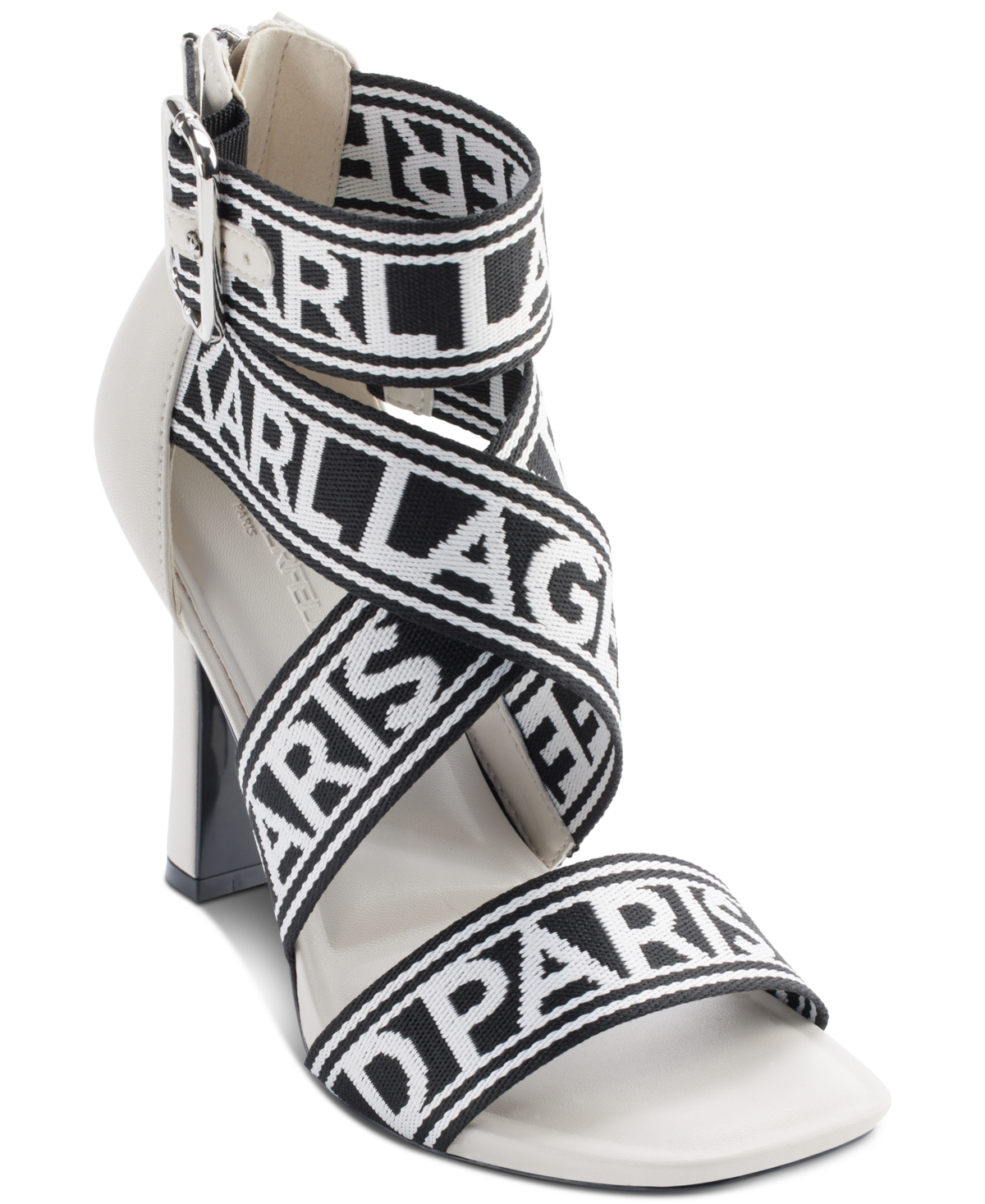 Shop Karl Lagerfeld Women's Careliz Strappy Sandals In Soft White
