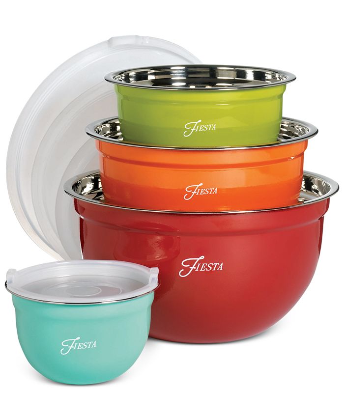 Fiesta Stainless Steel Mixing Bowl Set, 8 pc - Food 4 Less
