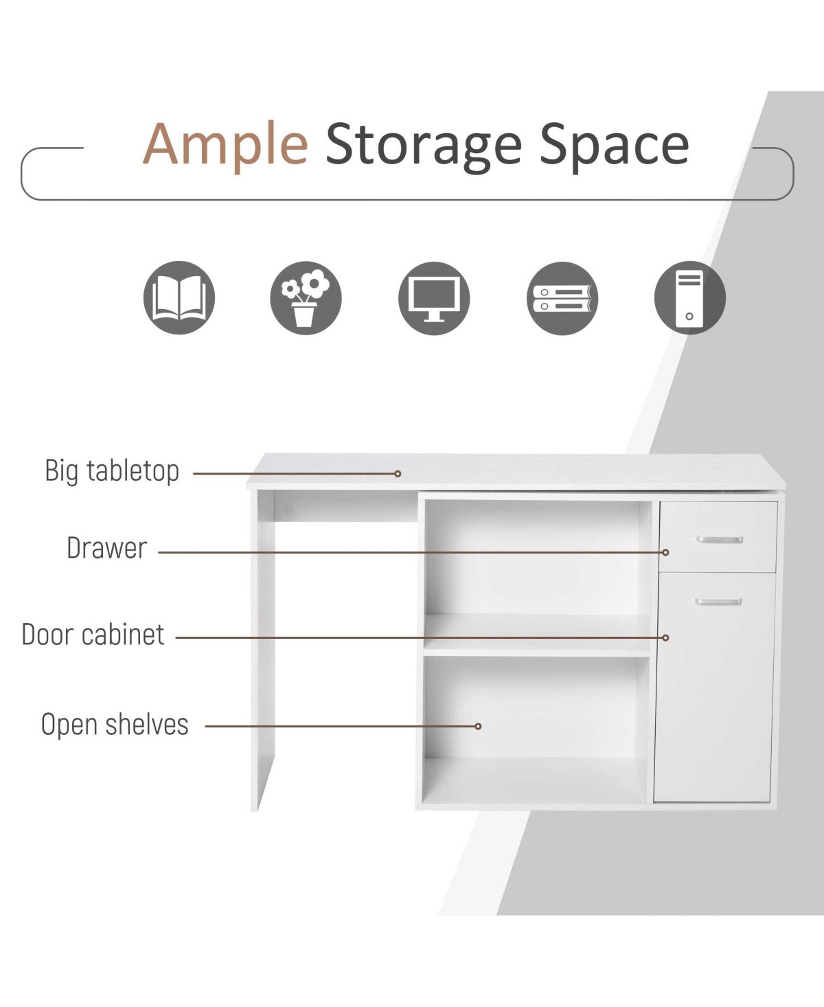 Streamdale Furniture Corner Computer Desk with Shelves & Storage