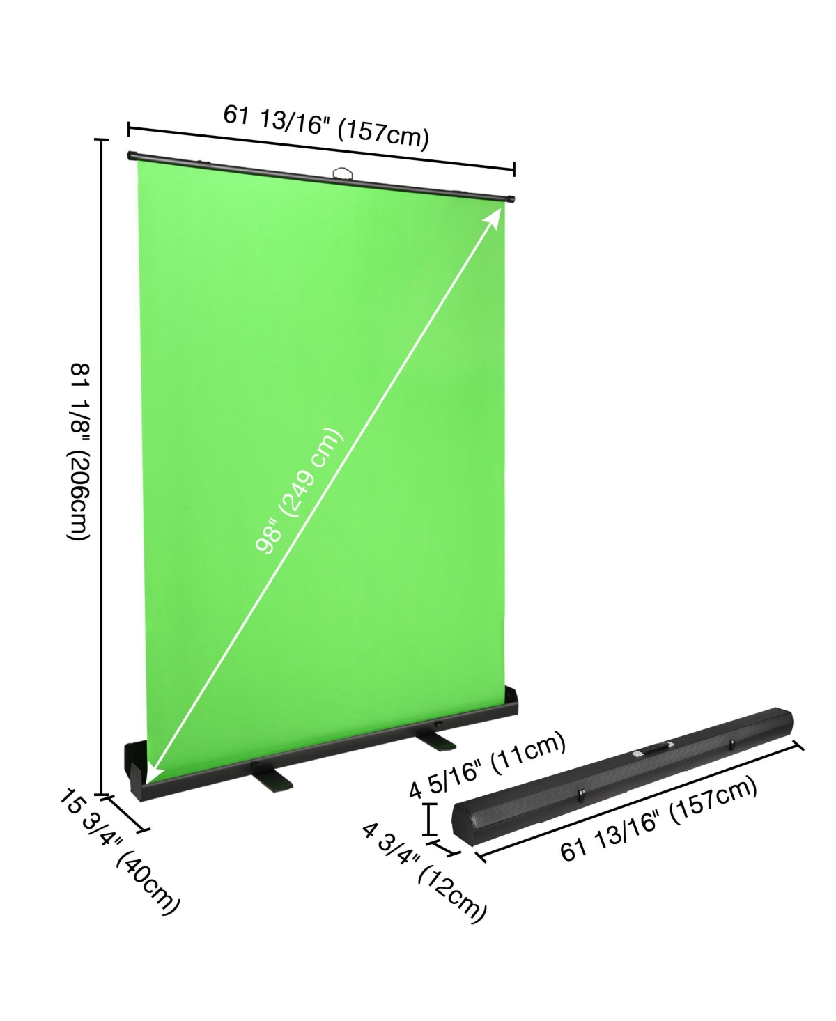 Yescom 2 Pack 62x81inch Collapsible Floor Standing Green Screen Nonwoven Background Photo