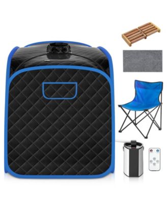 Portable Personal Steam Sauna Spa with Steamer Chair-Black