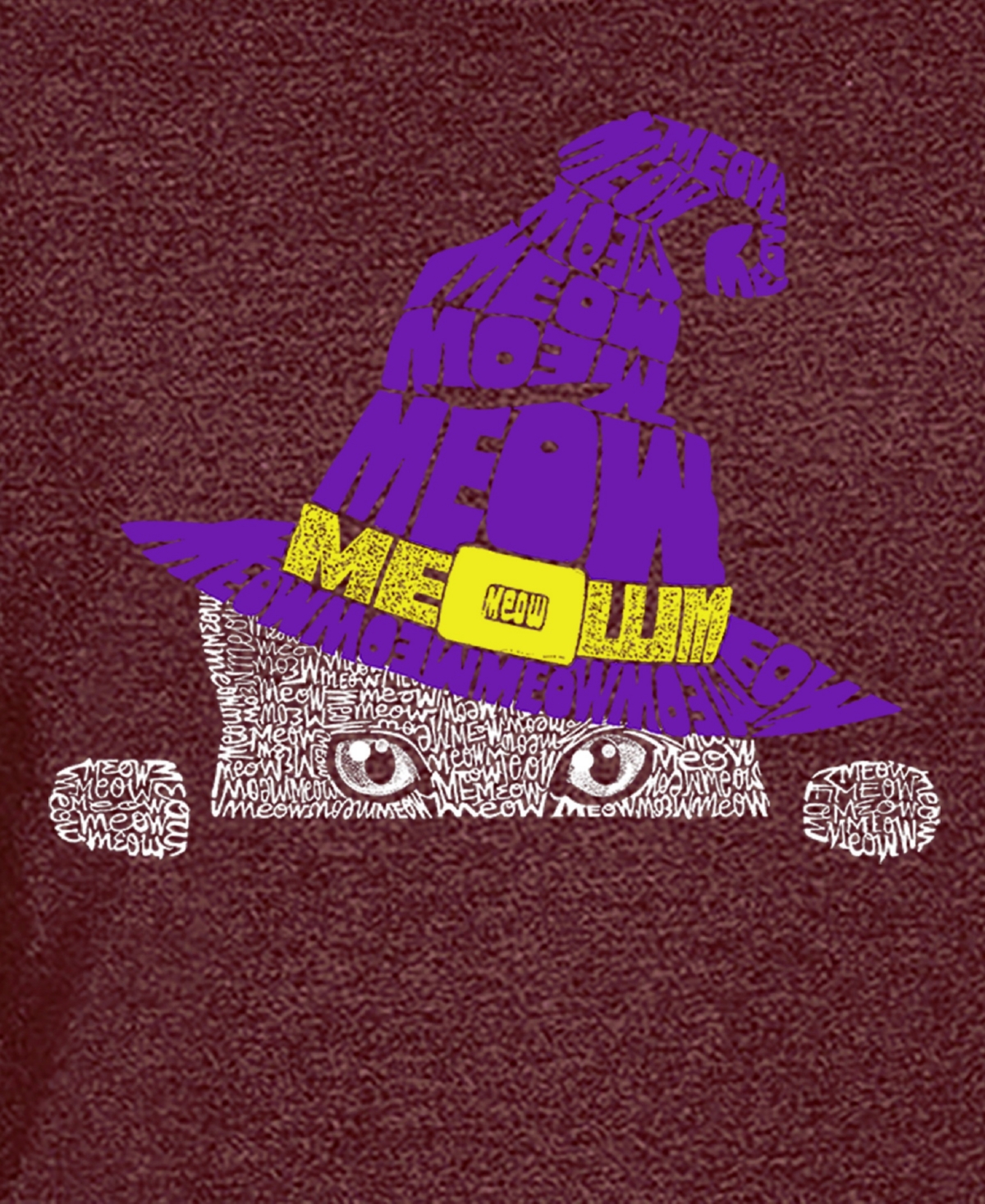 La Pop Art Men's Peeking Witch Cat Premium Blend Word Art T-Shirt