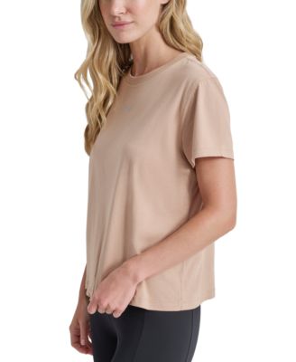 Women's Cotton Stud Logo Knot-Front T-Shirt