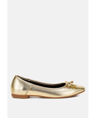 Womens Ipara Bow Detail Metallic Ballerinas